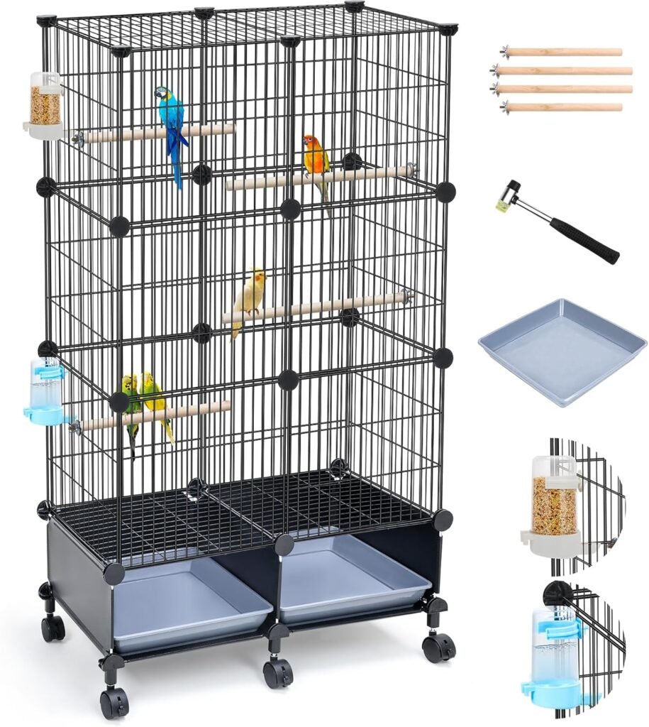 46-Inch Bird Cage, with Wooden Perches
