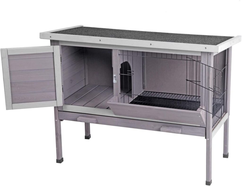 Aivituvin Extra Large Rabbit Hutch with Enclosed Run